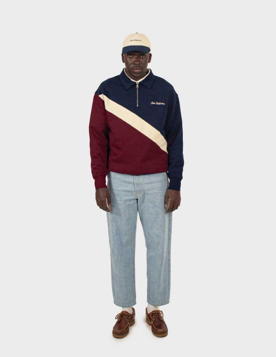 Dito Emblematic sudadera azul marino y granate para hombre