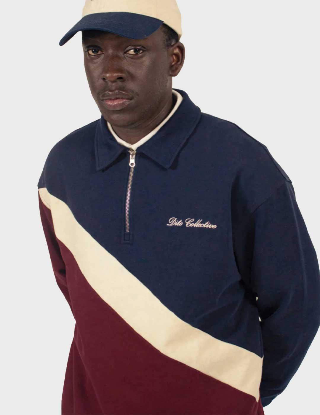 Dito Emblematic sudadera azul marino y granate para hombre