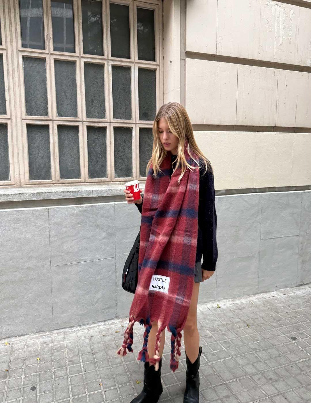 Verb To Do Hustle Harder bufanda multicolor para mujer