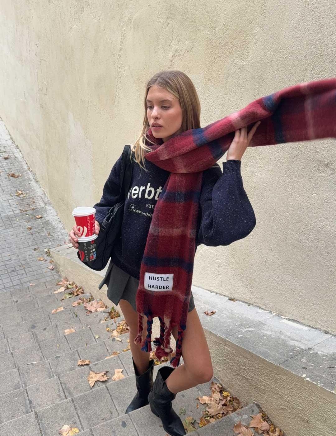 Verb To Do Hustle Harder bufanda multicolor para mujer