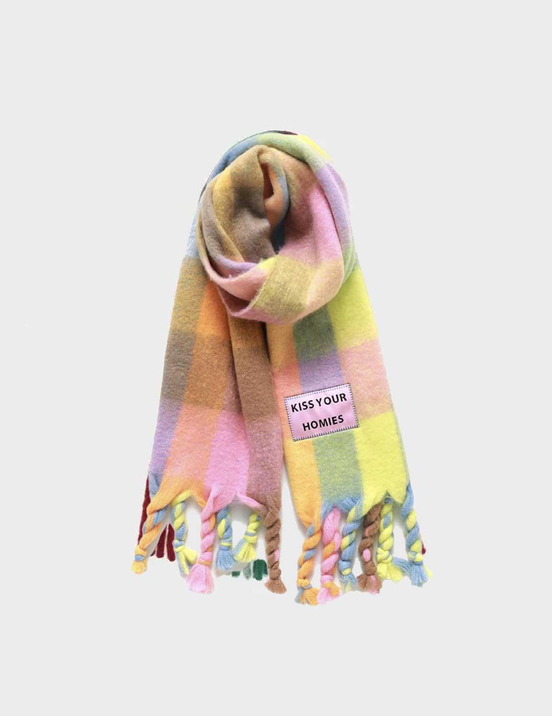 Verb To Do Kiss Your Homies bufanda multicolor para mujer