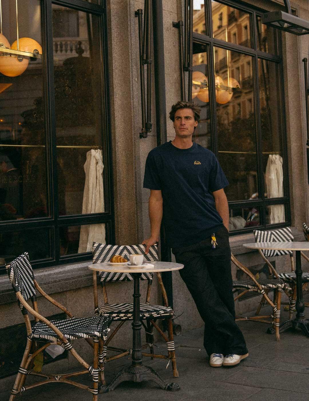 Humpier camiseta azul marino Croissant para hombre