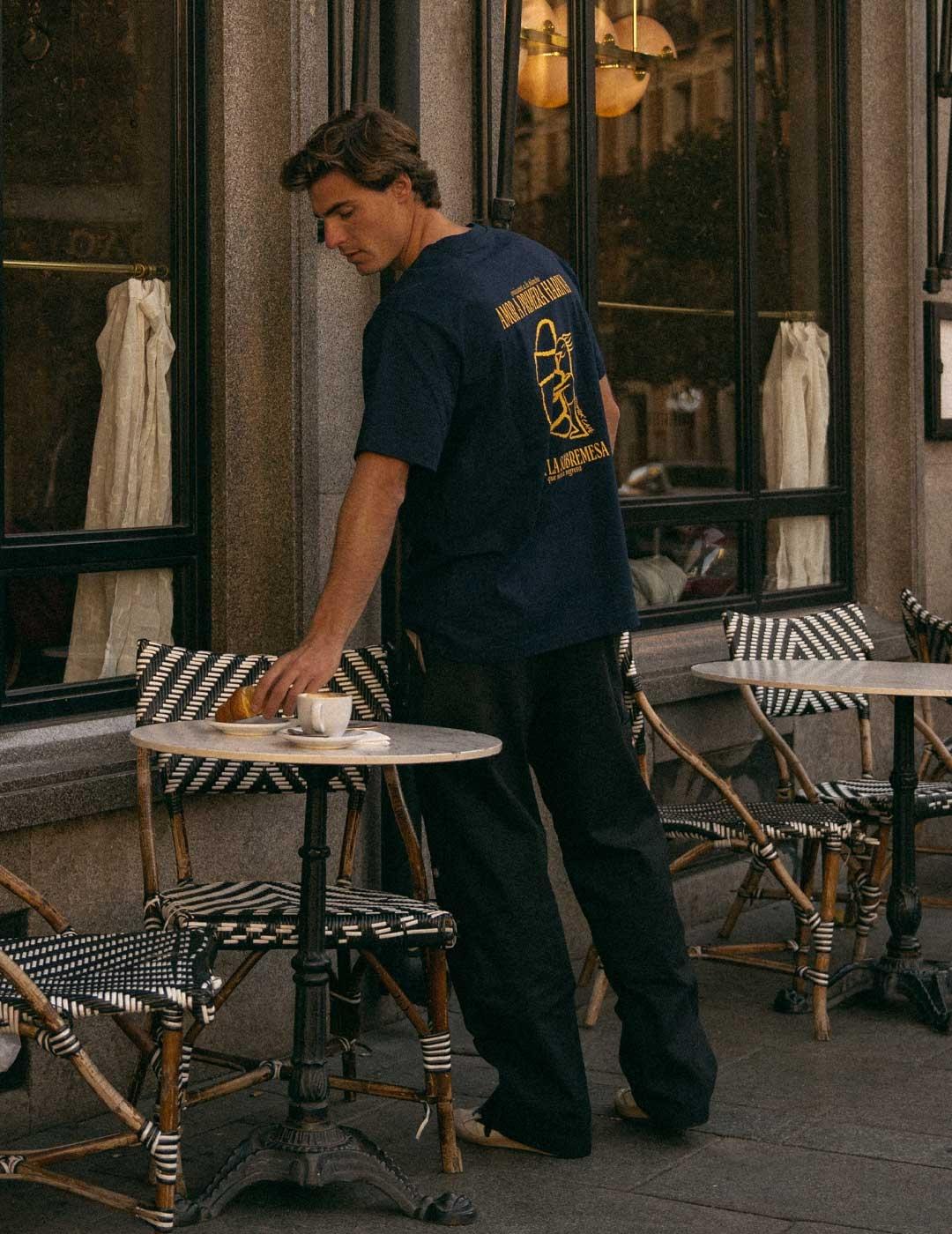 Humpier camiseta azul marino Croissant para hombre