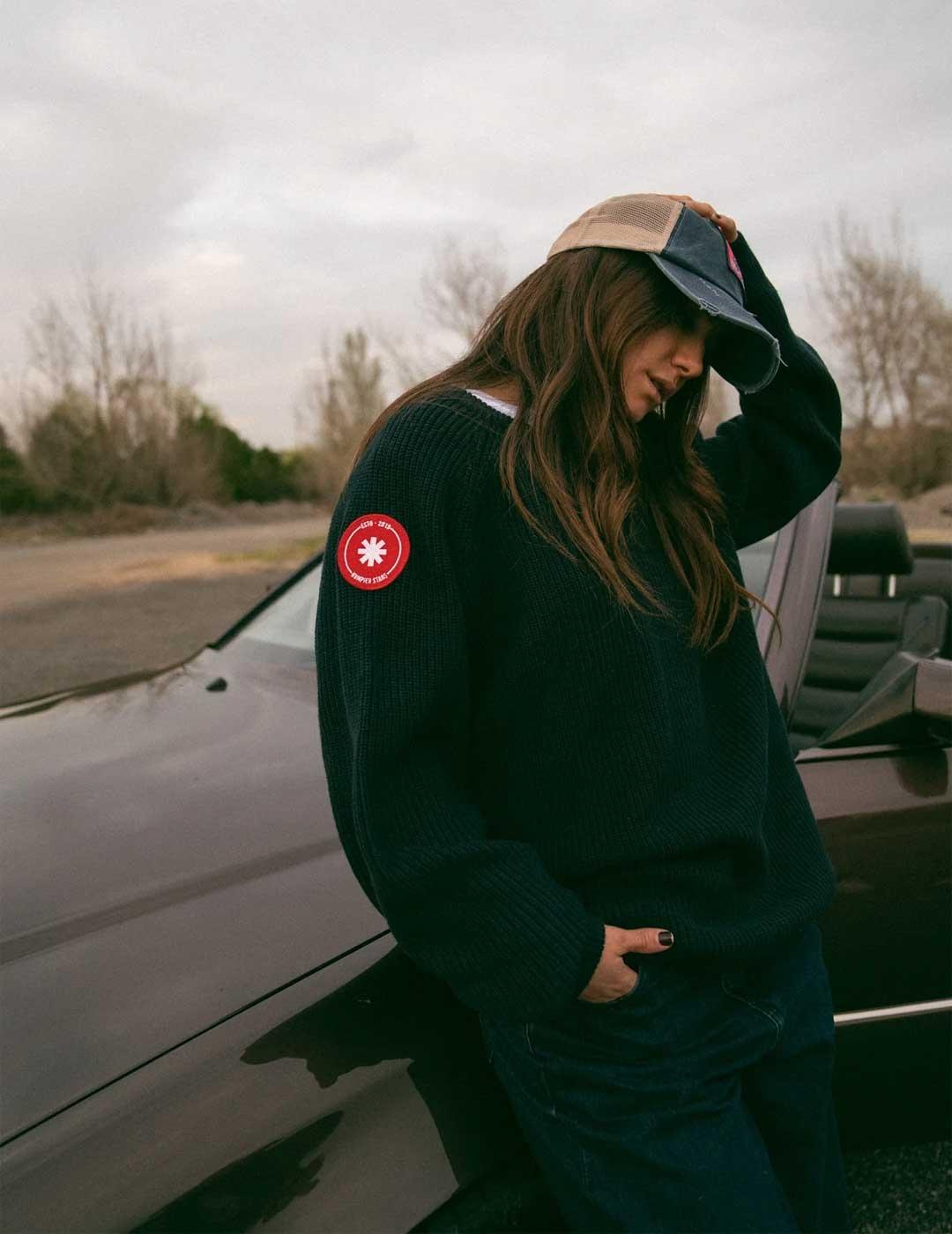 Humpier jersey azul marino Stars Patch para hombre y mujer