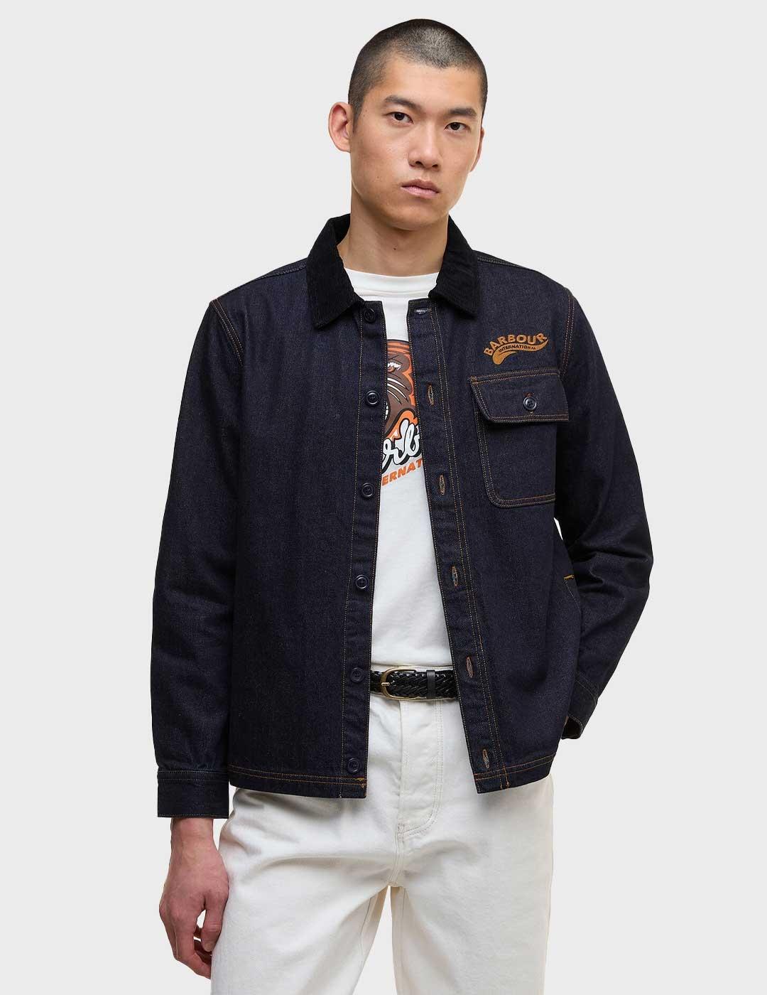 Barbour International Denim chaqueta azul para hombre