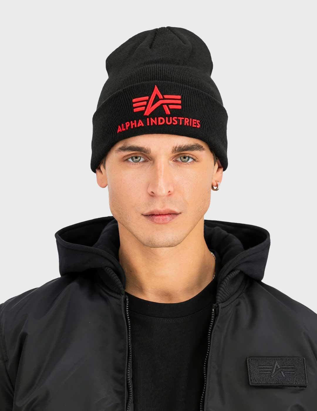 Alpha 3d gorro negro para hombre