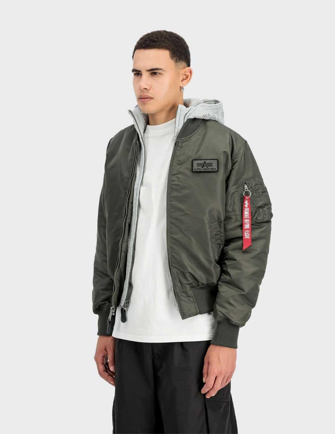 Alpha Ma-1 D-Tec chaqueta gris para hombre