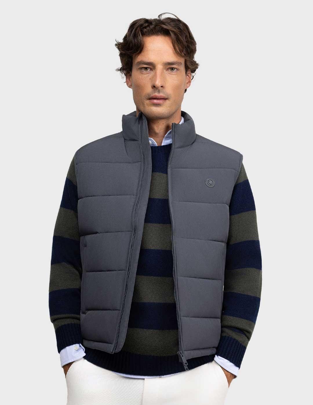 El Ganso chaleco gris acolchado para hombre