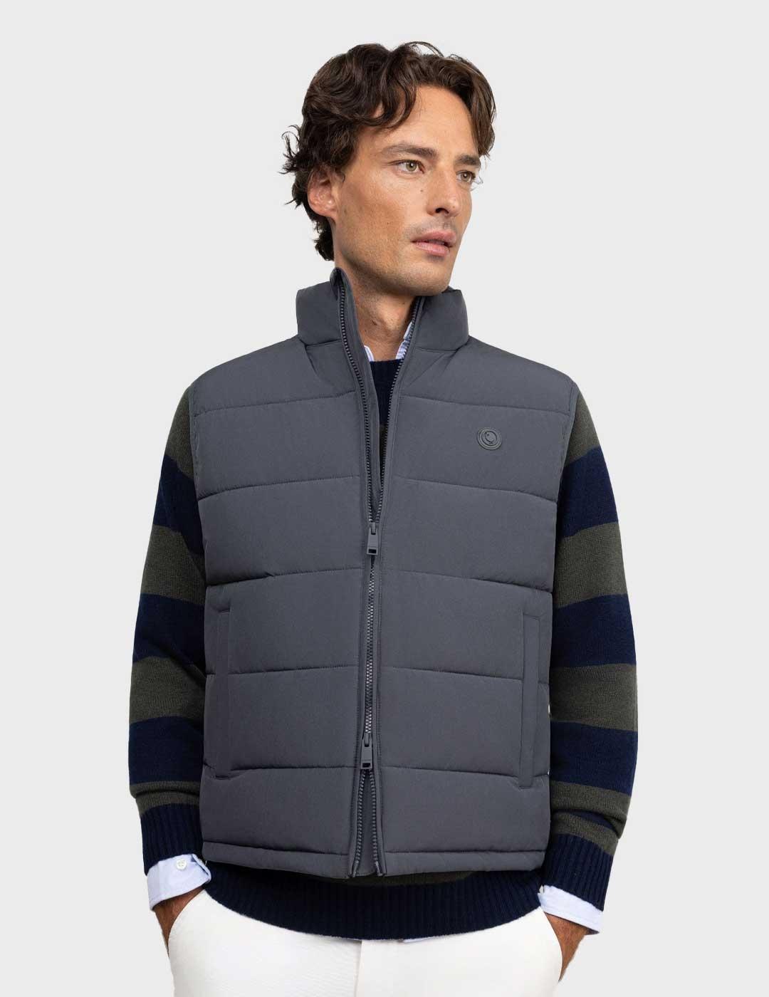 El Ganso chaleco gris acolchado para hombre