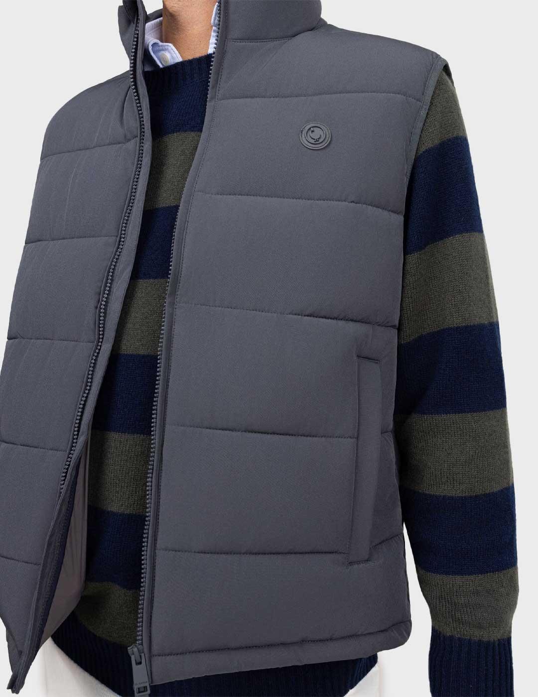 El Ganso chaleco gris acolchado para hombre