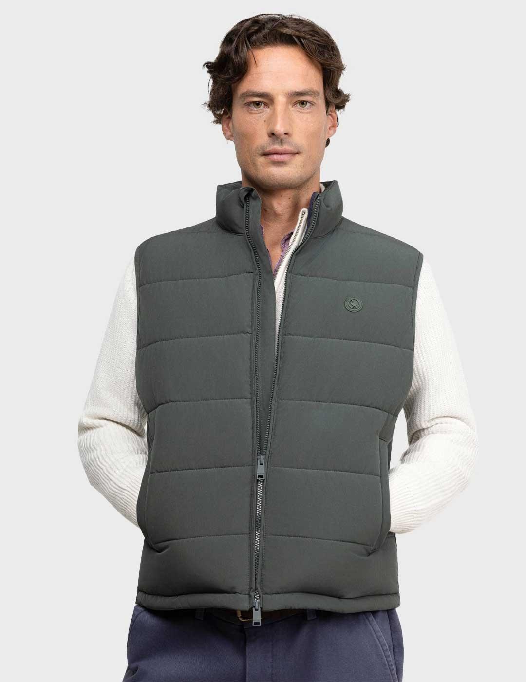 El Ganso chaleco verde acolchado para hombre