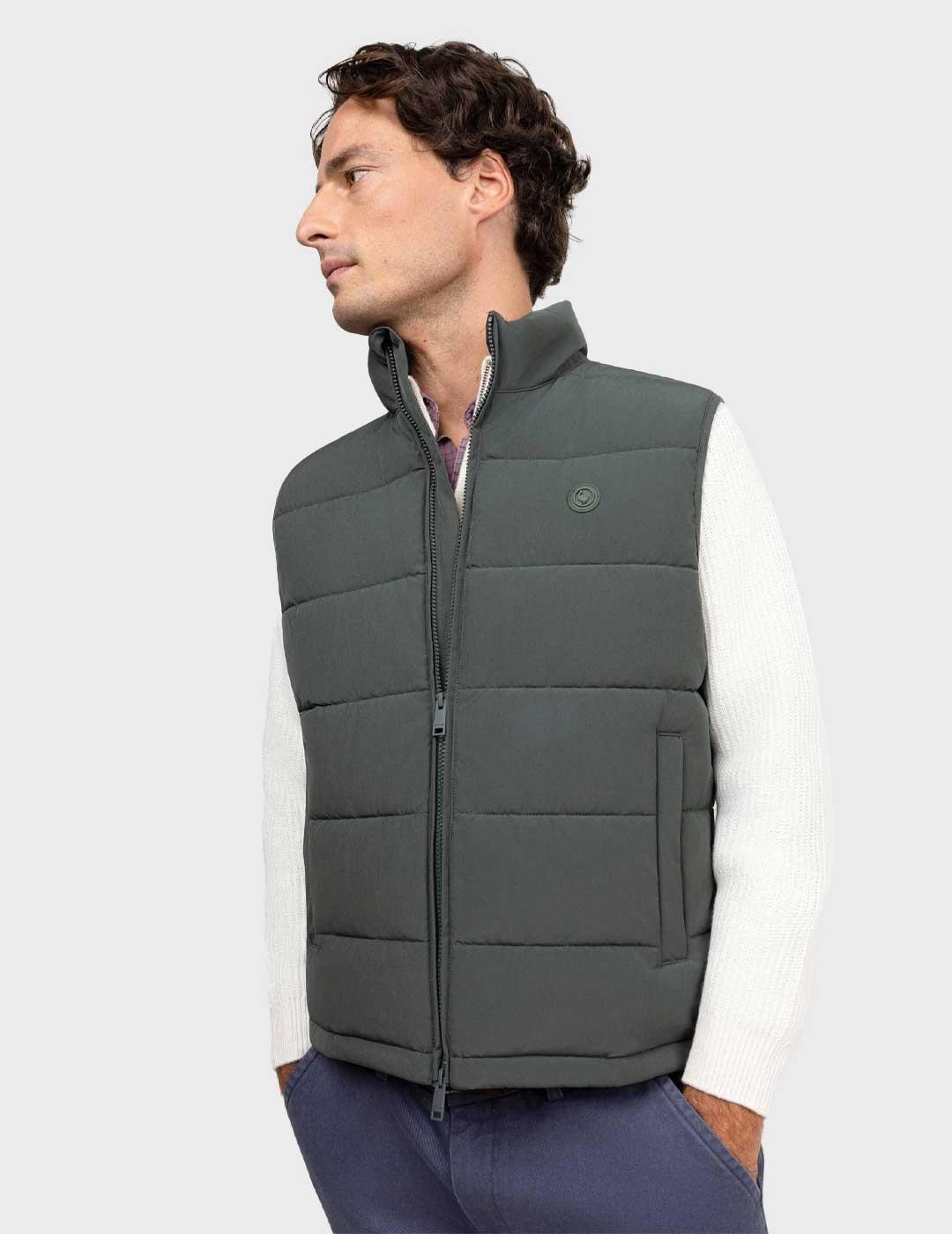 El Ganso chaleco verde acolchado para hombre
