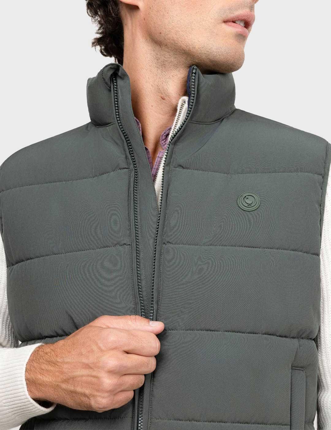 El Ganso chaleco verde acolchado para hombre