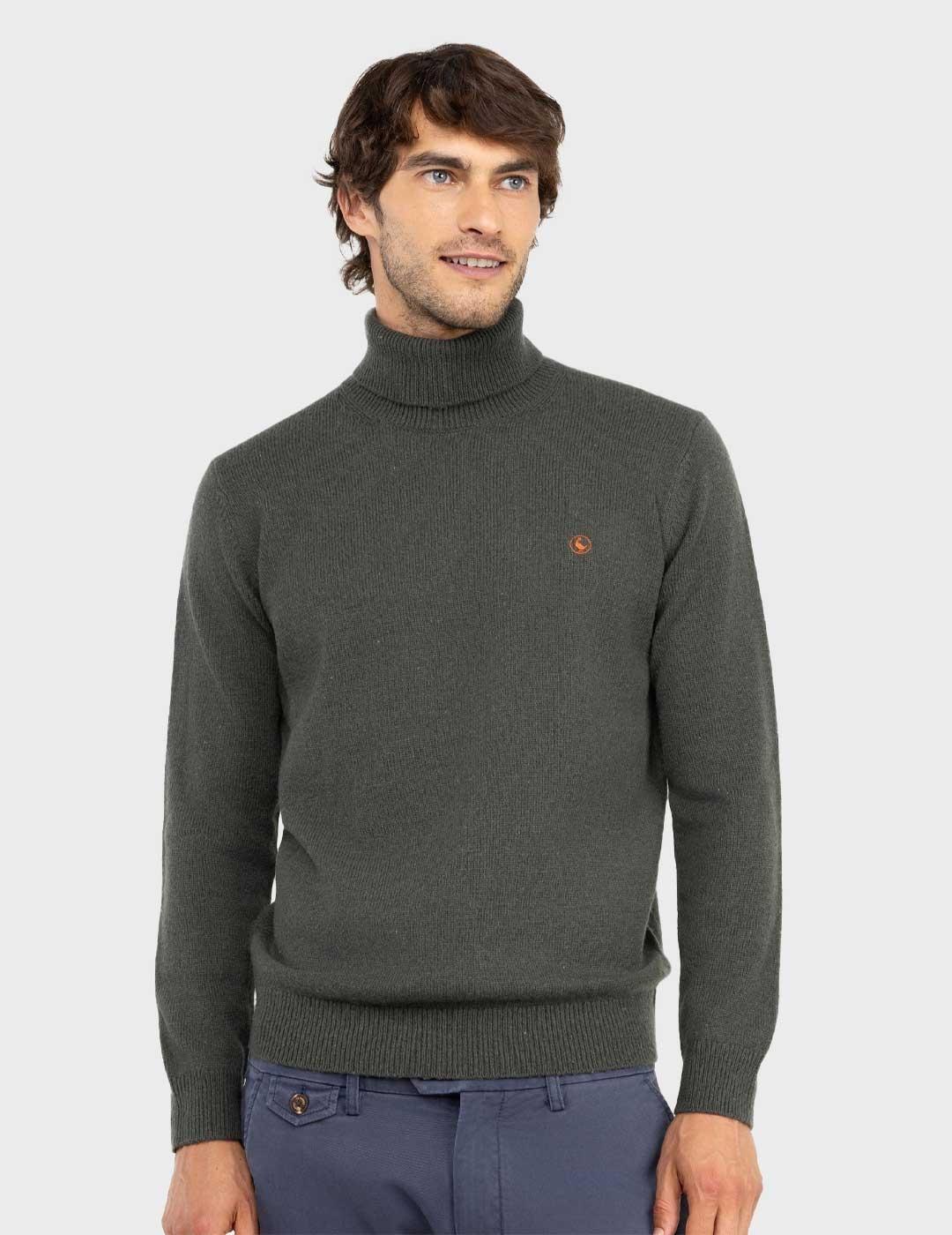 El Ganso jersey verde cuello cisne para hombre