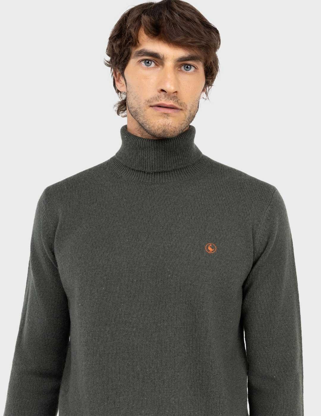 El Ganso jersey verde cuello cisne para hombre