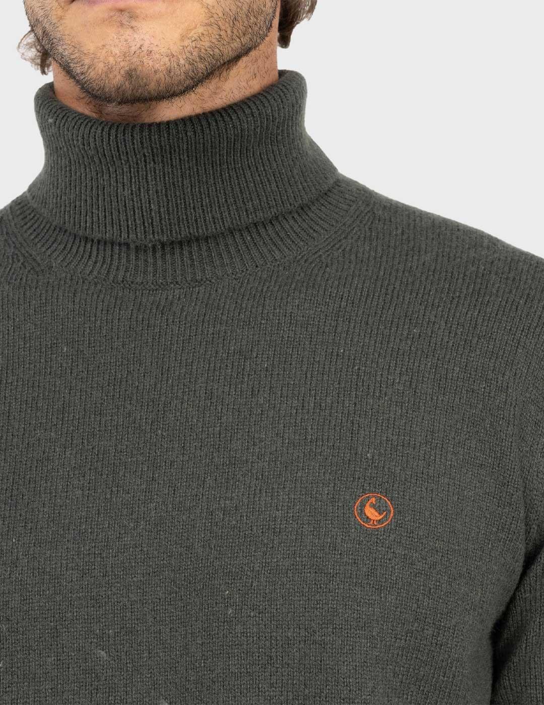 El Ganso jersey verde cuello cisne para hombre