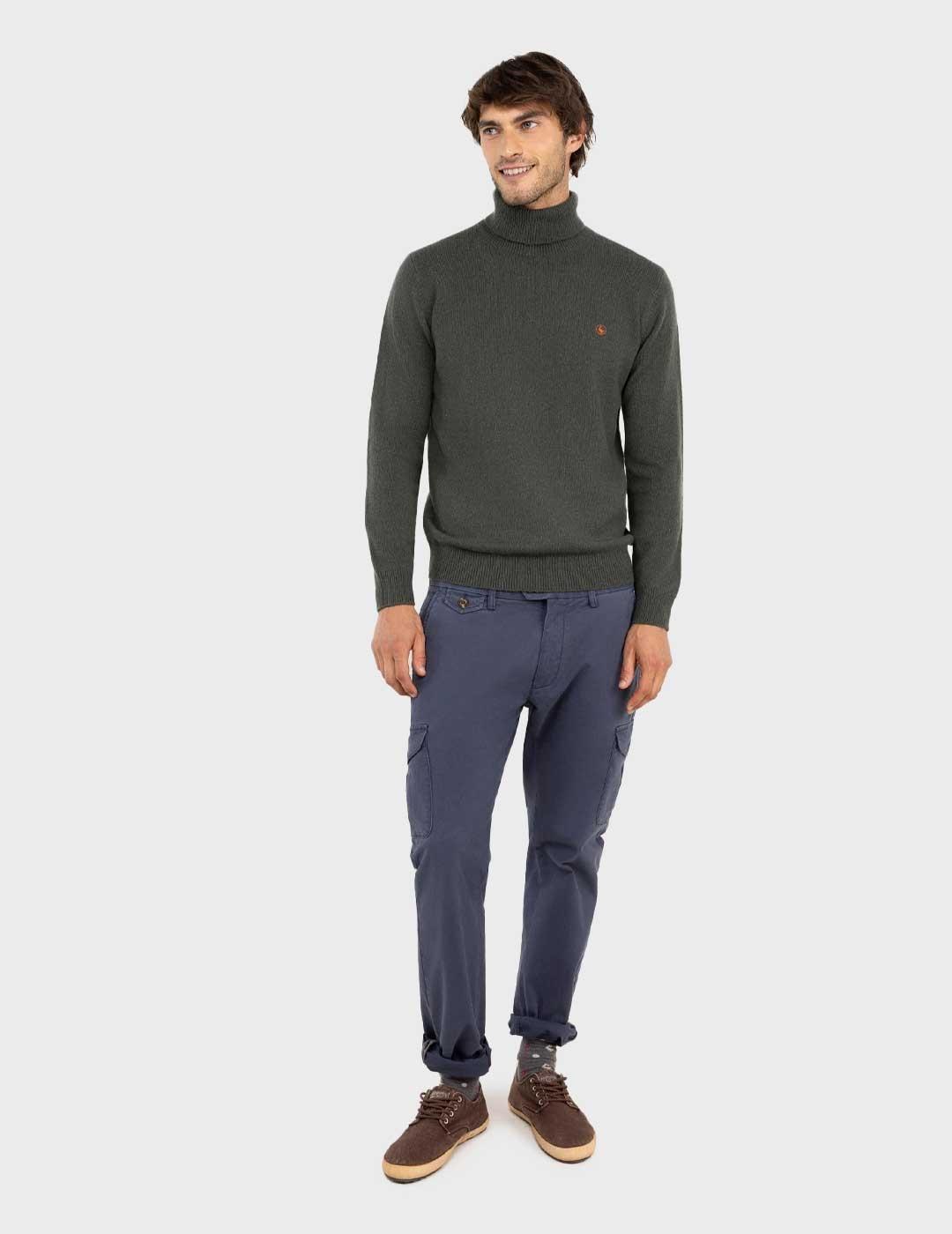 El Ganso jersey verde cuello cisne para hombre