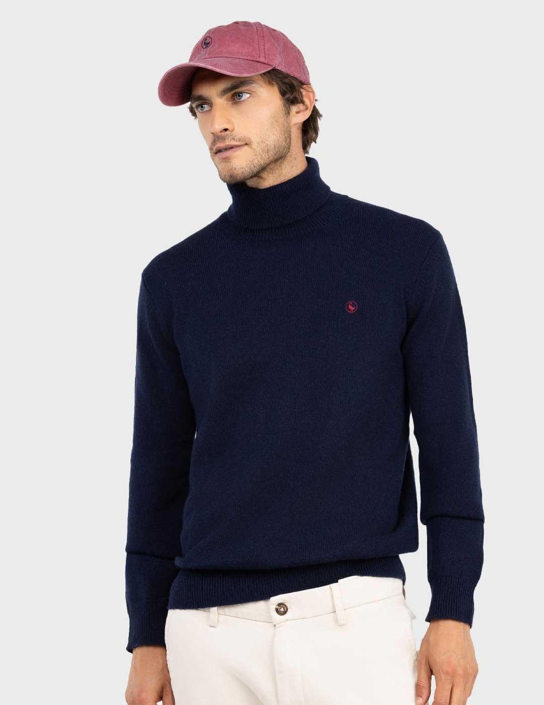 El Ganso jersey cuello cisne azul marino para hombre