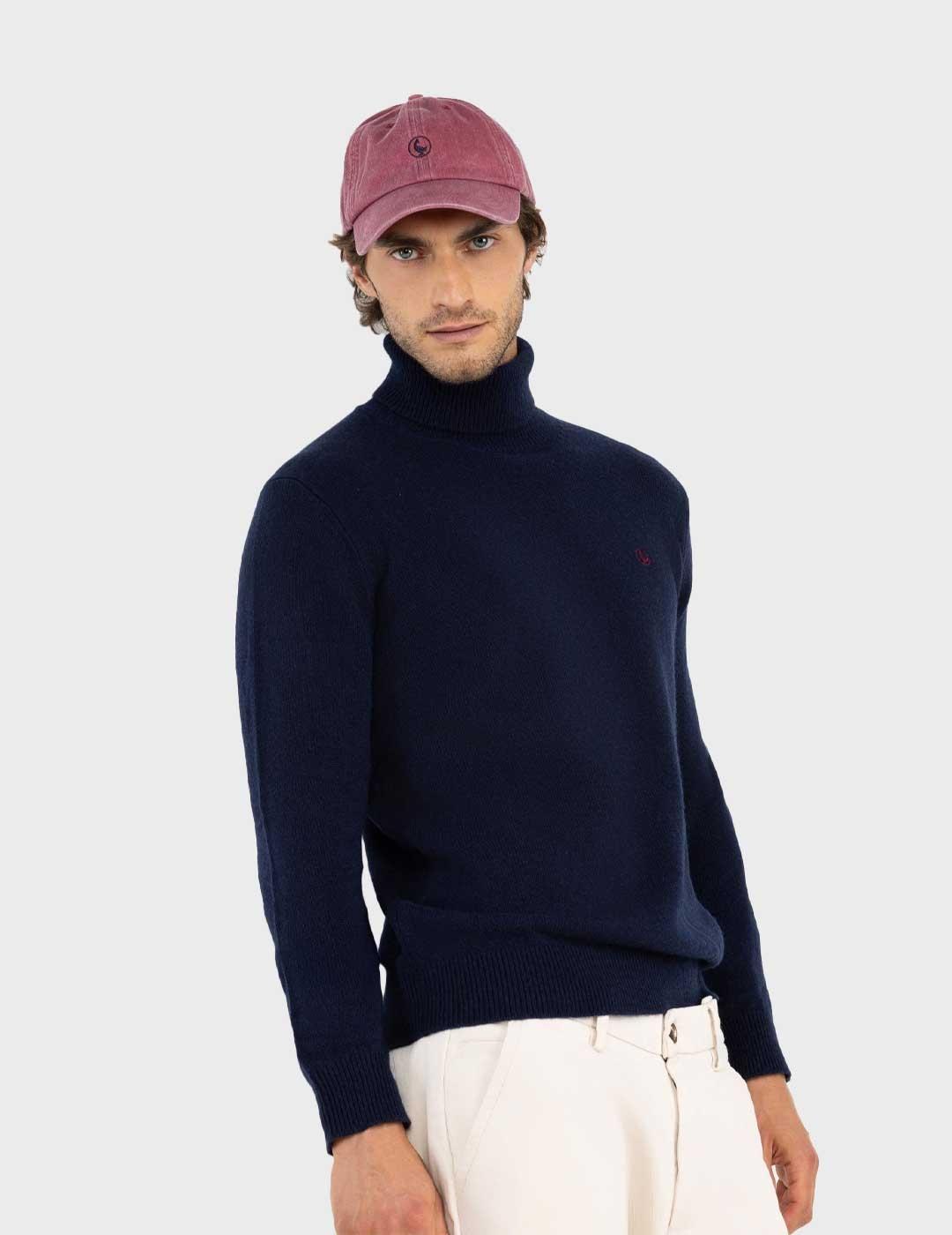 El Ganso jersey cuello cisne azul marino para hombre