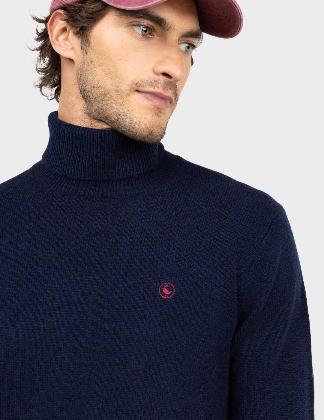 El Ganso jersey cuello cisne azul marino para hombre