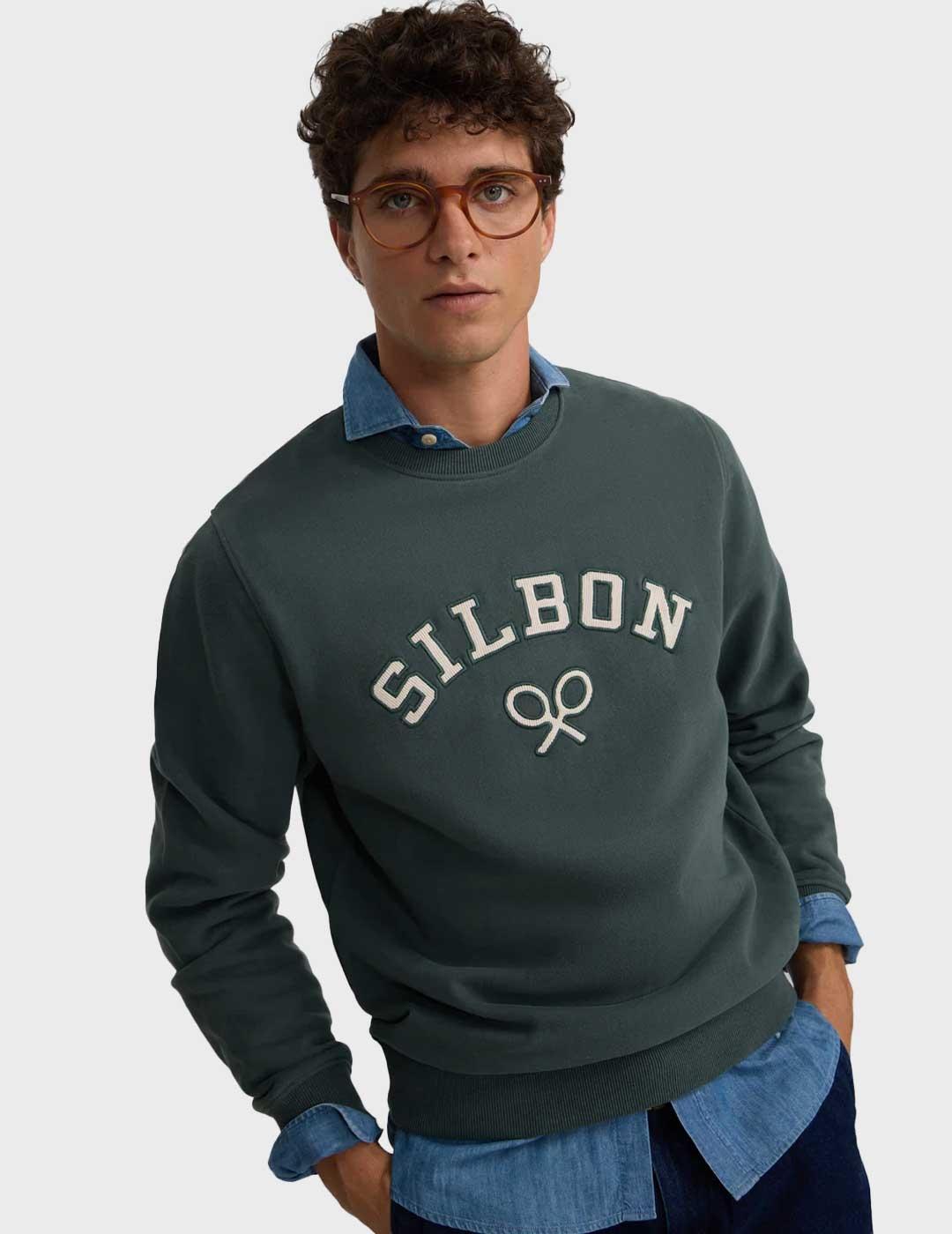 Silbon Raqueta sudadera verde para hombre