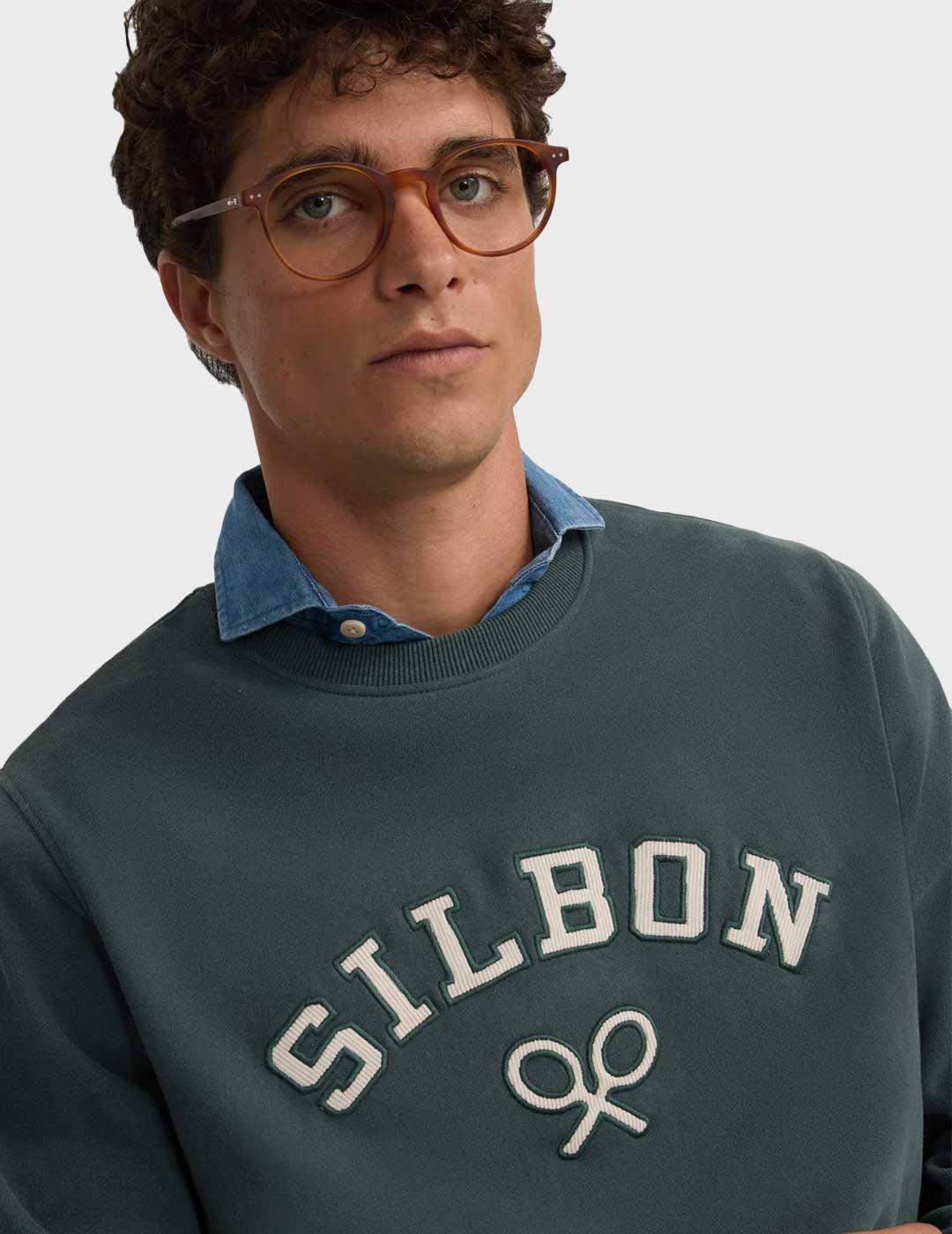 Silbon Raqueta sudadera verde para hombre