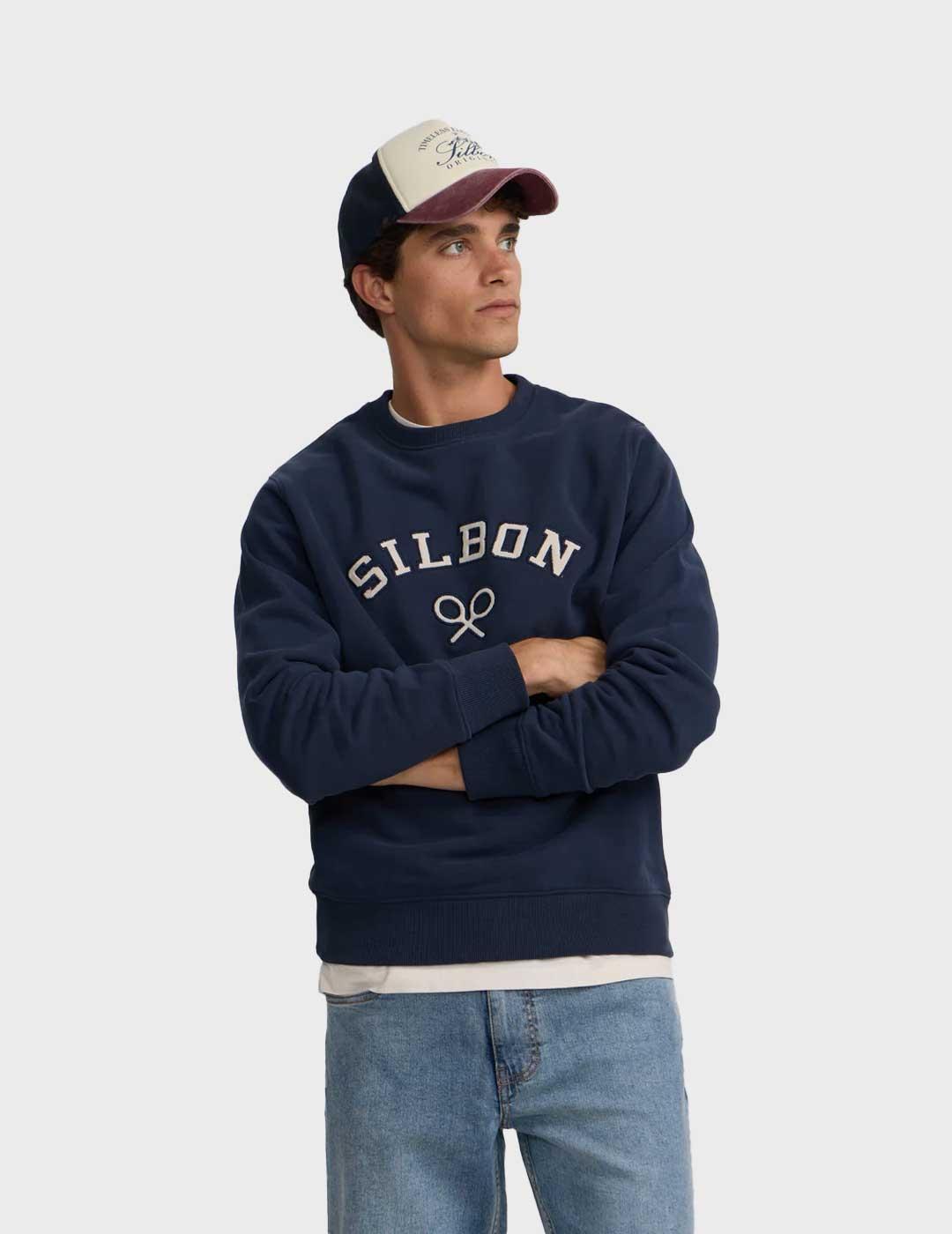 Silbon sudadera azul marino para hombre