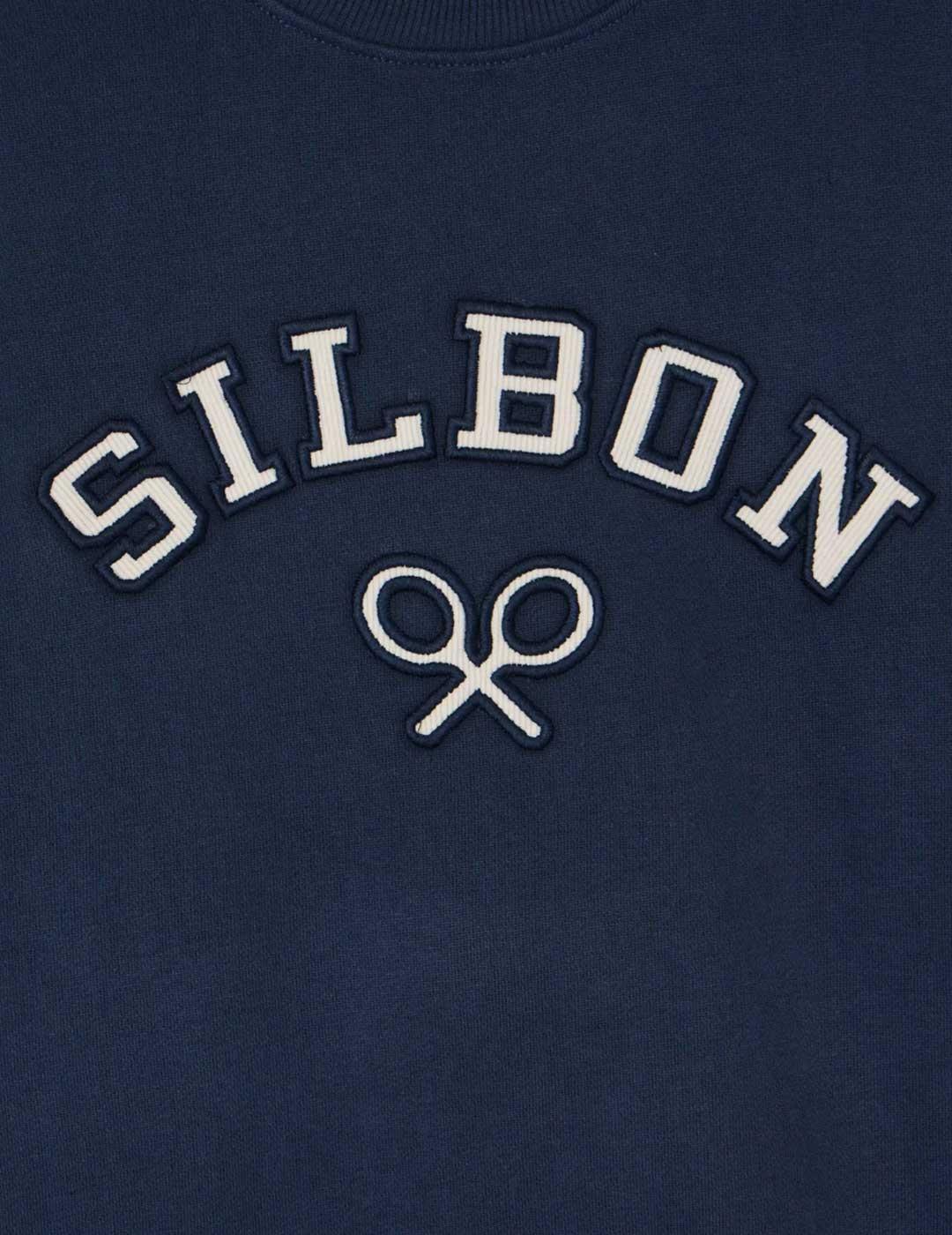 Silbon Raqueta sudadera azul marino para hombre
