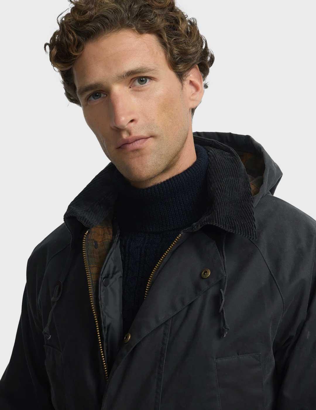 Silbon abrigo gris encerado para hombre