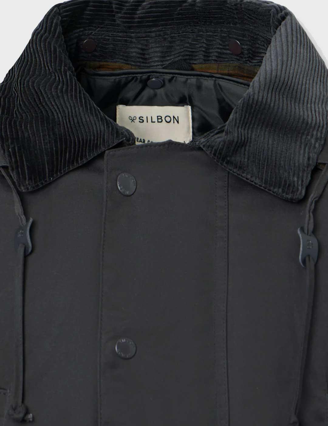 Silbon abrigo gris encerado para hombre