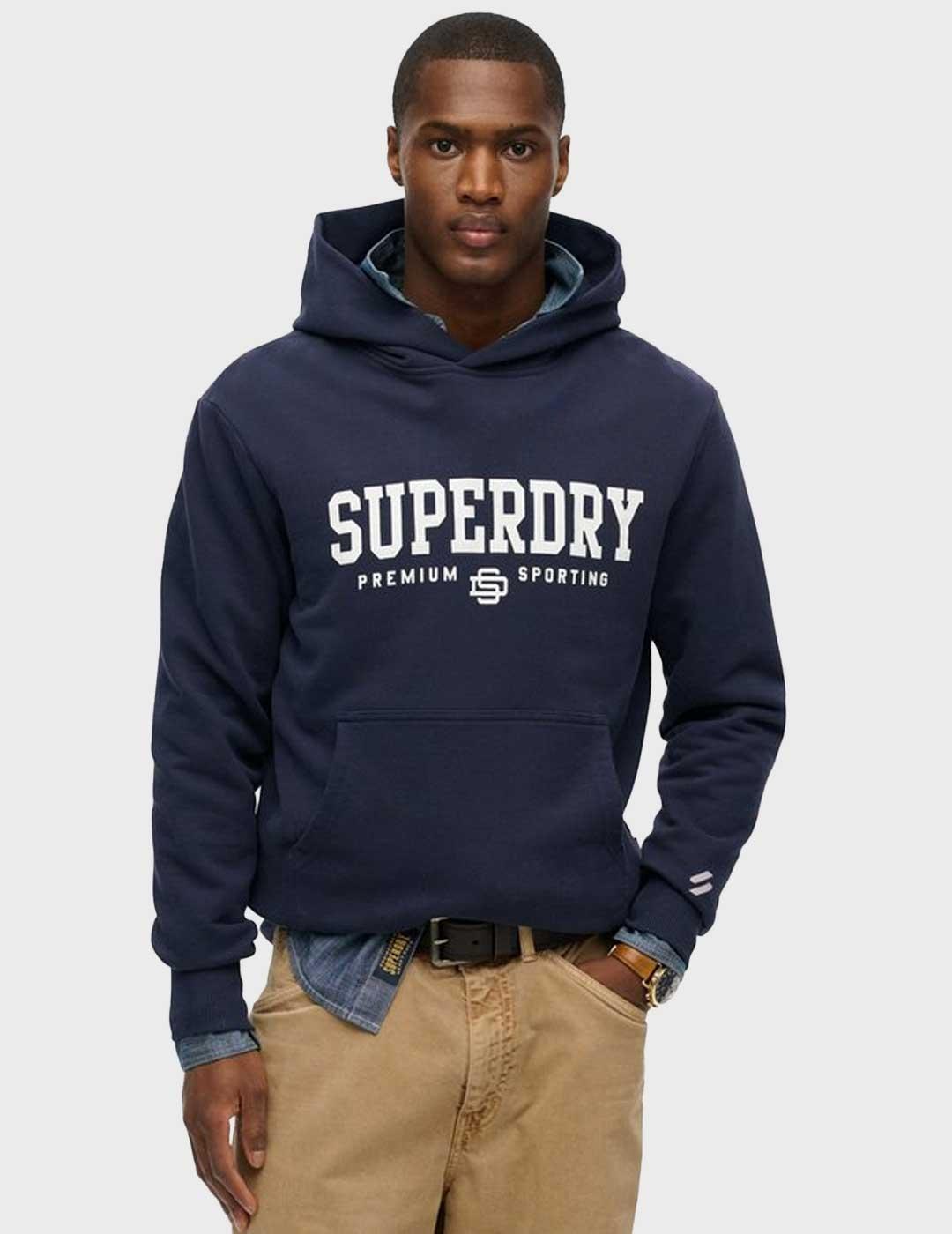 Superdry Code Core Sport sudadera azul marino para hombre