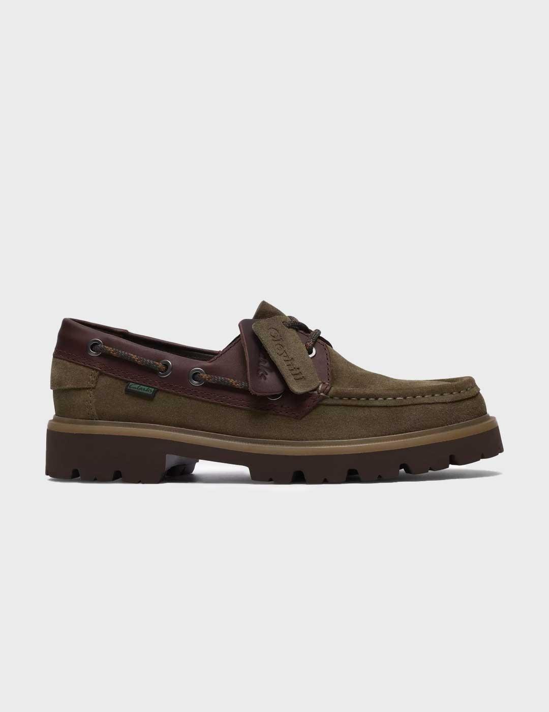 Clarks Cleyhill zapato verde náutico para hombere