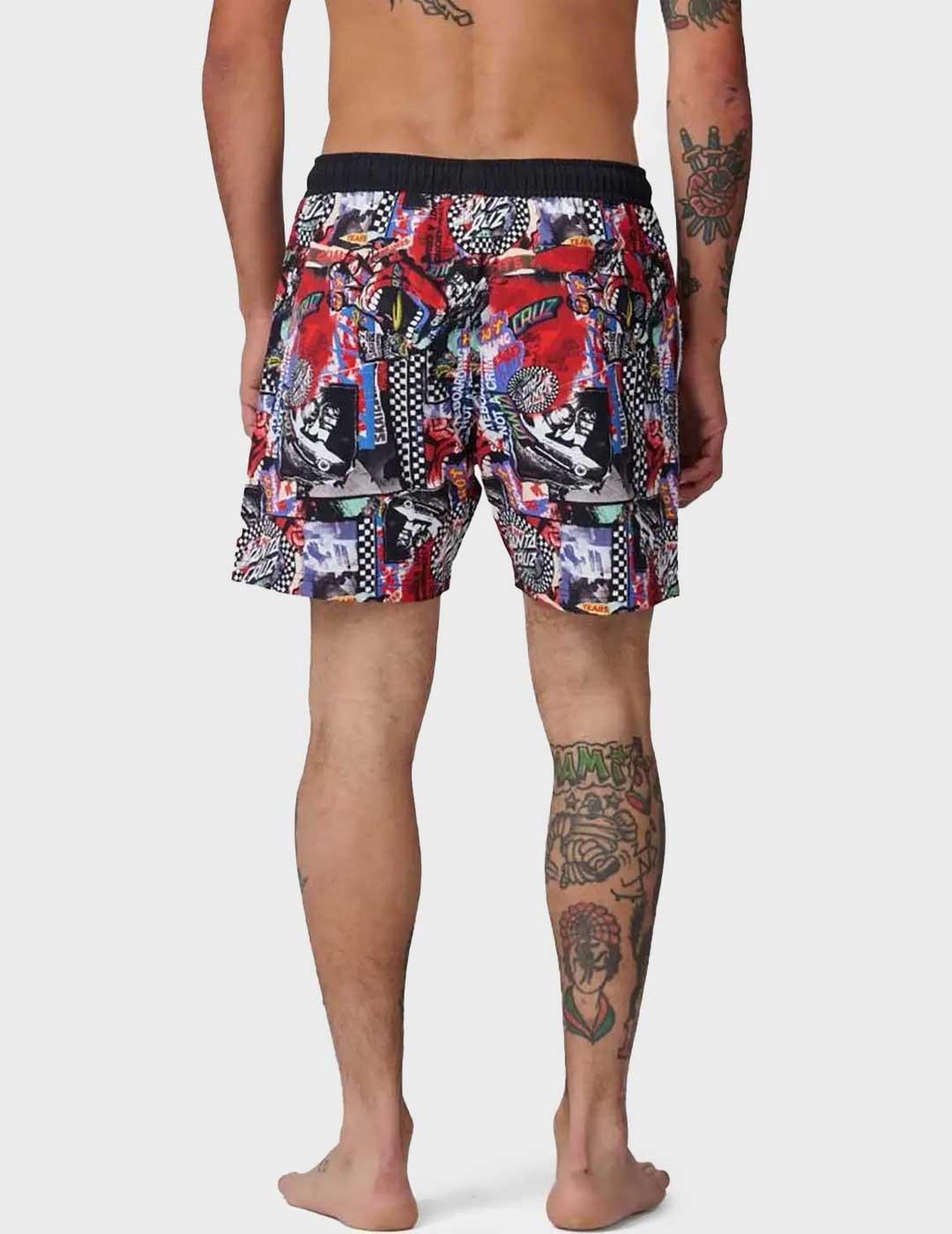 Santa Cruz Collage bañador negro para hombre Santa Cruz Negro para Hombre | Madison AV